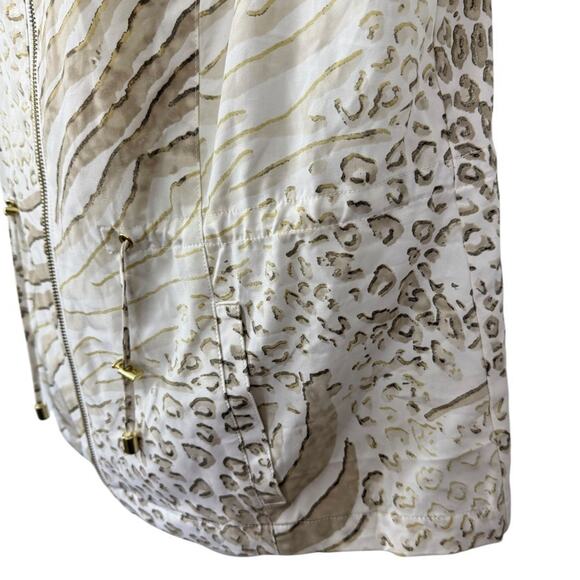Chicos Zenergy Neema Vest Animal Print Beige Full Zip Lightweight Jacket 2 / L - Picture 8 of 16